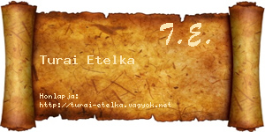 Turai Etelka névjegykártya
